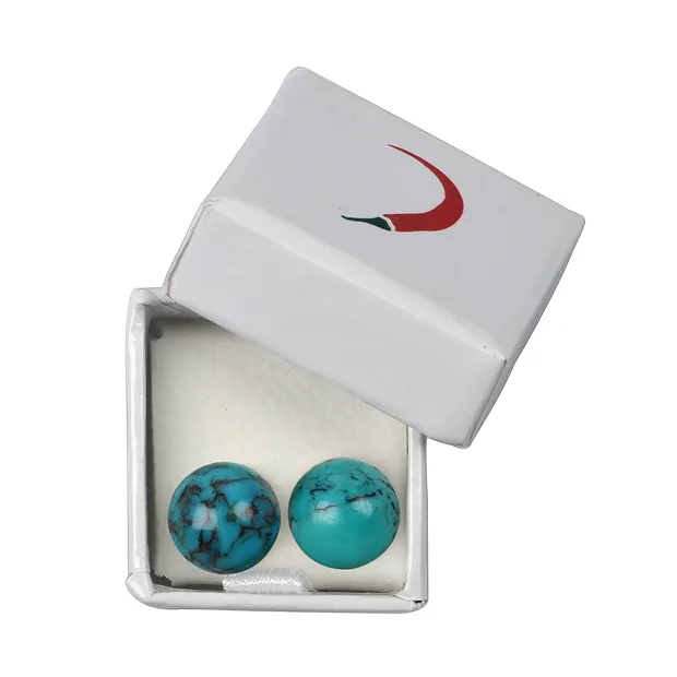 Clous d'oreilles Turquoise (stab.), boule, 8mm | Marco Schreier