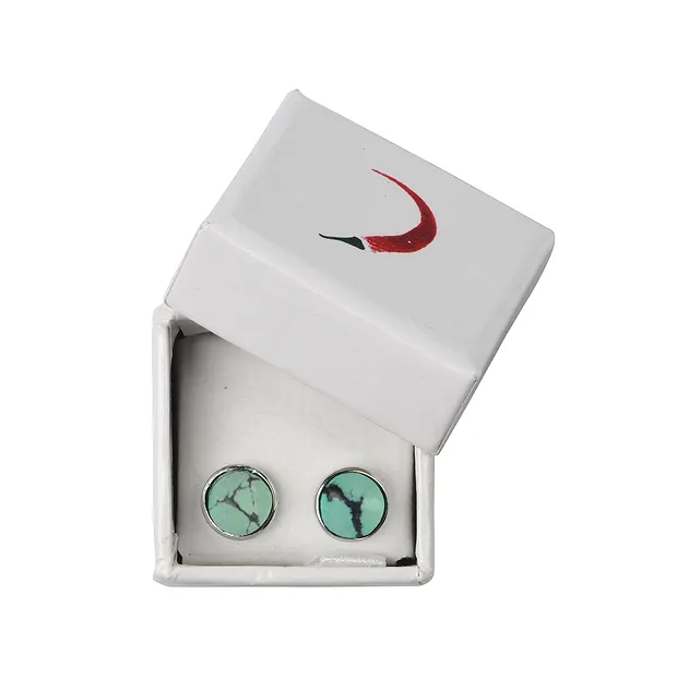 Ohrstecker Türkis (stab.), Cabochon, 6mm | GH Edelsteine, Heilsteine & Schmuck