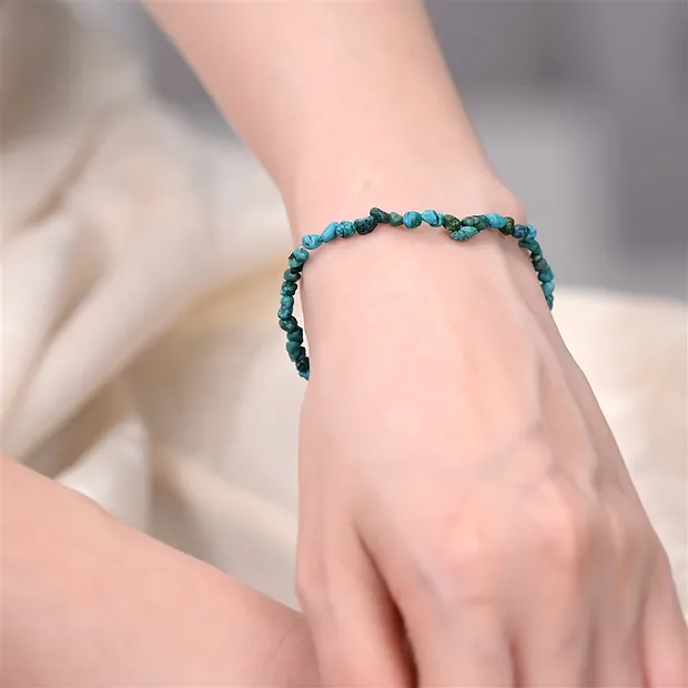 Armband, Türkis (stab.), 03 x 05mm-Nuggets | GH Edelsteine, Heilsteine & Schmuck