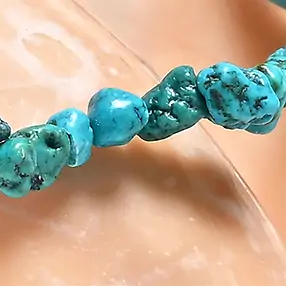 Bracelet, Turquoise (stab.), 03 x 05mm nuggets | gems, healing stones & jewelry