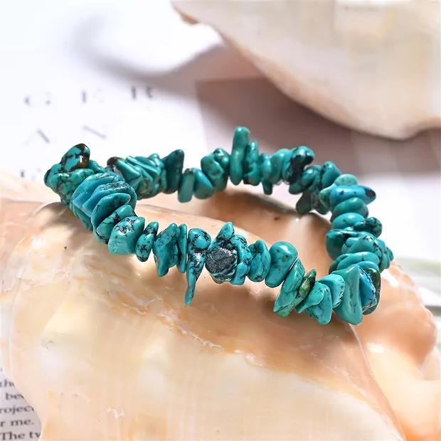 Pulsera, Turquesa (estabilizado), 10 - 12mm chips | Marco Schreier