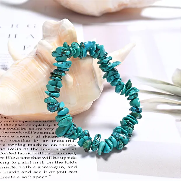 Bracelet, Turquoise (stab.), 10 - 12mm Chips | Marco Schreier