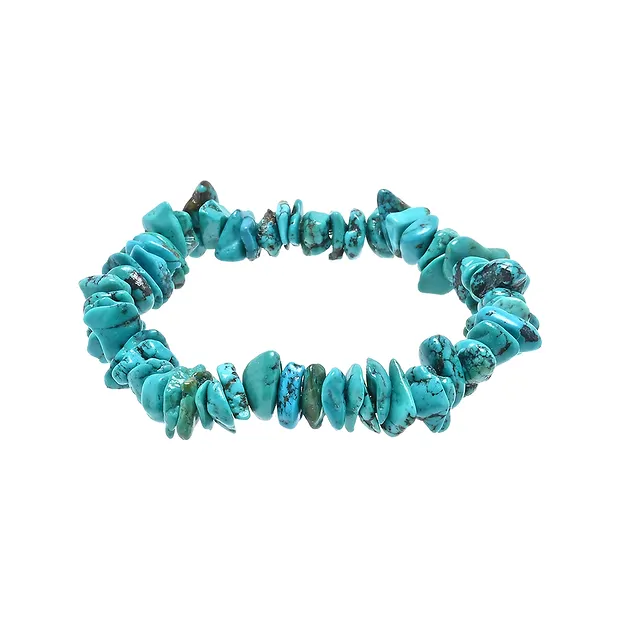 Bracelet, Turquoise (stab.), 10 - 12mm chips | wholesaler gems & healing stones