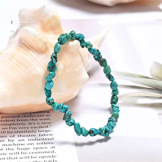 Bracelet, Turquoise (stab.), 05 x 07mm nuggets | gems, healing stones & jewelry