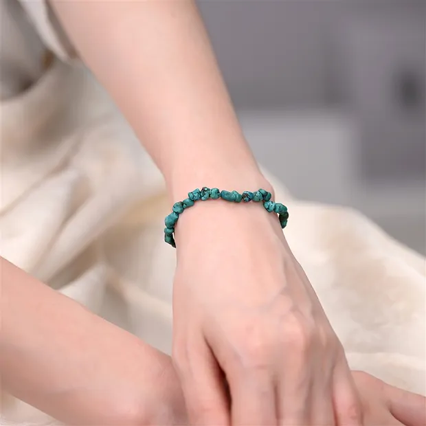 Bracelet, Turquoise (stab.), 05 x 07mm nuggets | gems, healing stones & jewelry