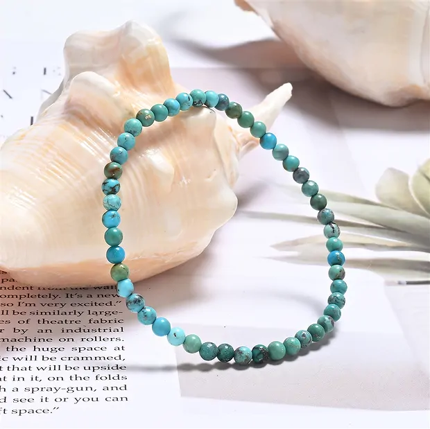 Bracelet, Turquoise (stab.), 04mm perles rondes | Marco Schreier