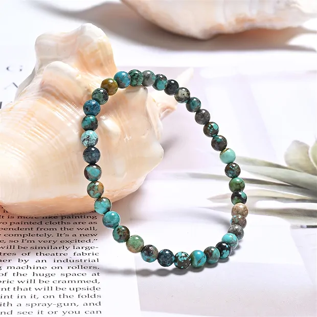 Bracelet, Turquoise (stab.), 06mm perles rondes | Marco Schreier