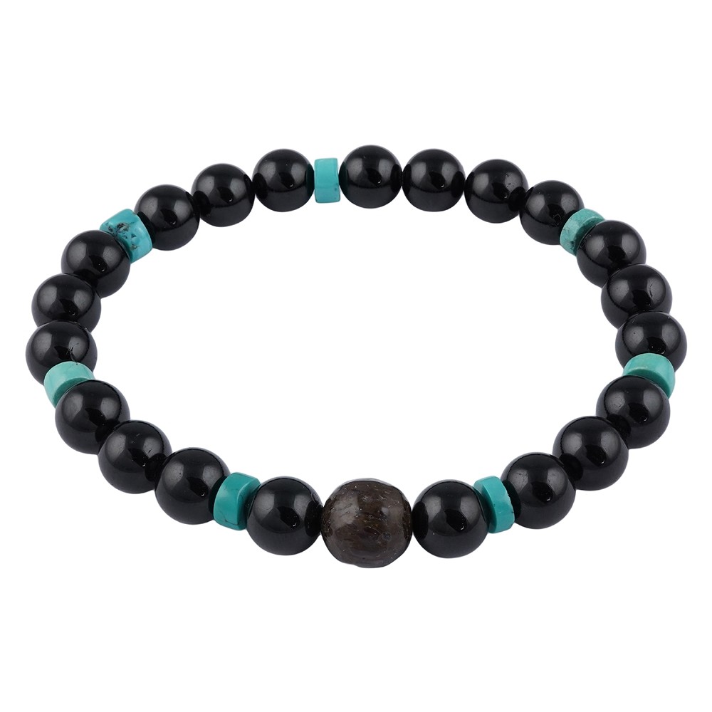 Bracelet, Schorl, Turquoise, os de dinosaure | Marco Schreier