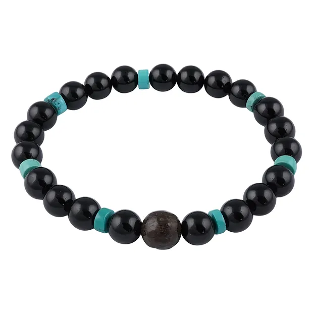 Armband, Schörl, Türkis, Dino-Knochen | Edelsteine, Heilsteine & Schmuck-Handel