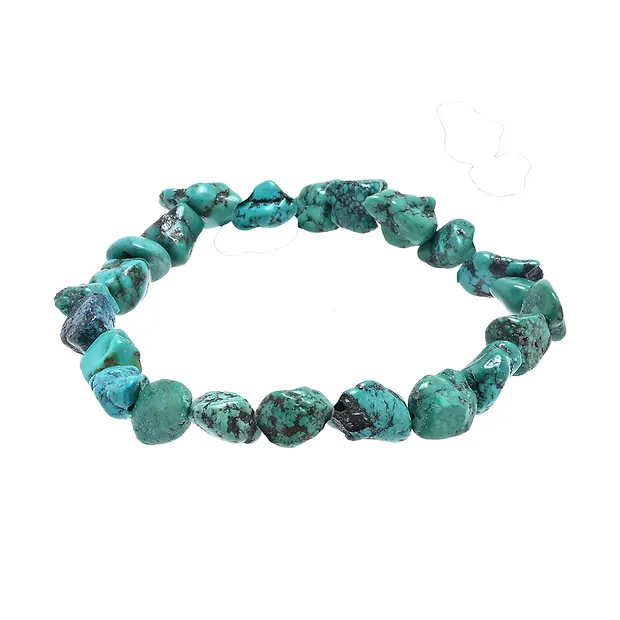 Bracelet, Turquoise (stab.), 08 x 10mm nuggets | gems, healing stones & jewelry