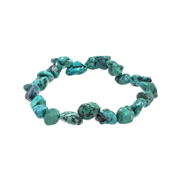 Bracelet, Turquoise (stab.), 8 x 10mm nuggets | wholesaler gems & healing stones