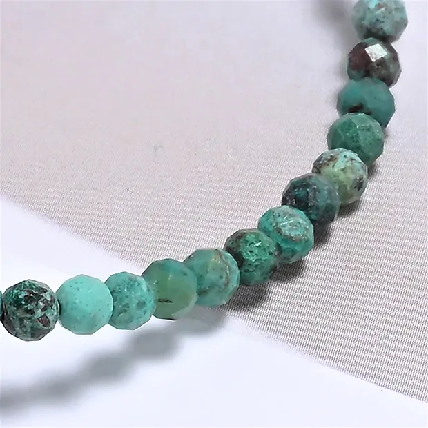 Bracciale, Turchese (stab.), perline da 03 mm, sfaccettate, 14 cm (corto) | Marco Schreier