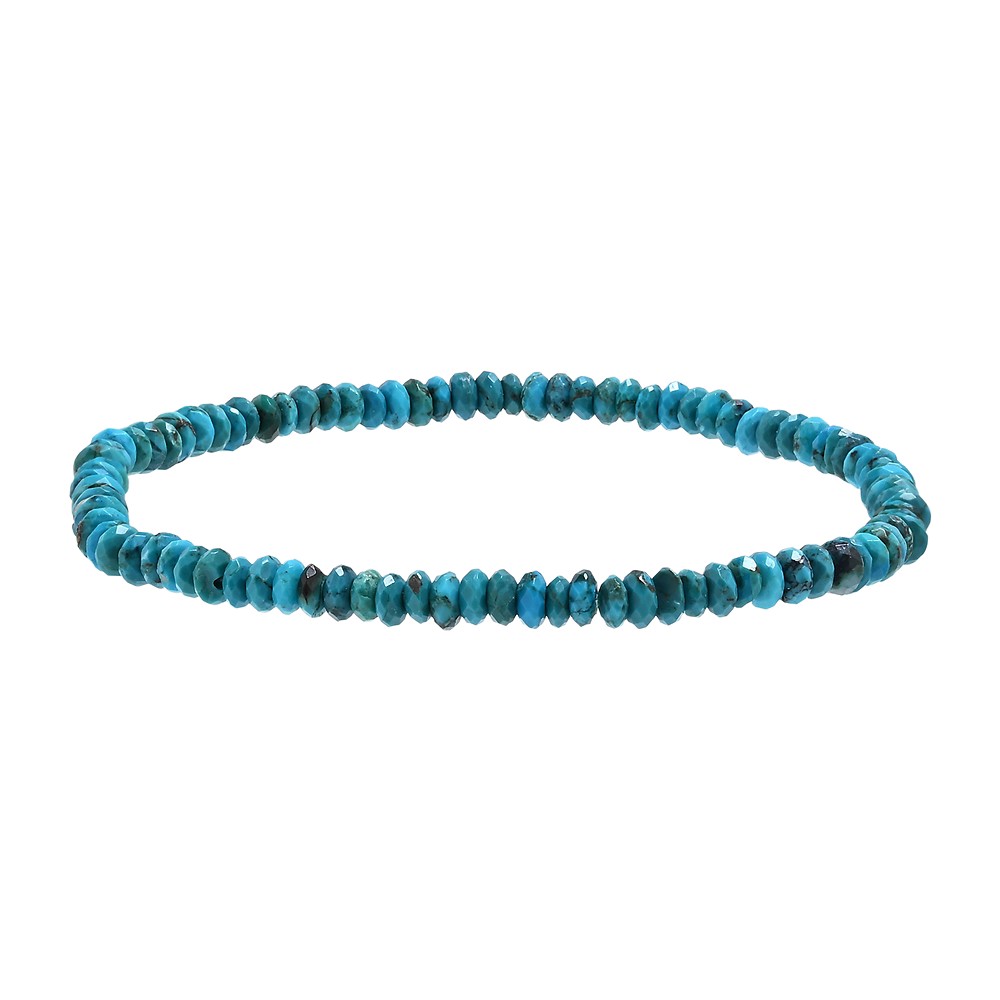 Bracelet, Turquoise (stab.), 02 x 04mm Boutons, facettés | Marco Schreier