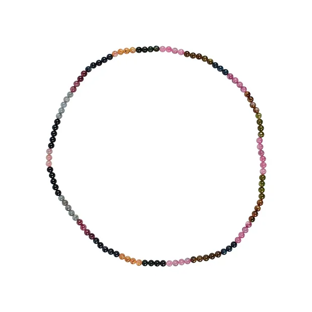 Chaîne (Colliers de perles), Tourmaline (multicolore), 05mm/50cm, bande élastique | Marco Schreier