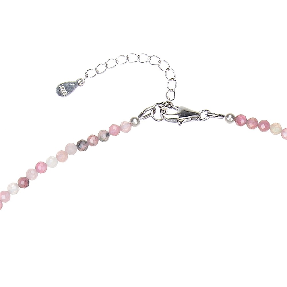 Necklace Tourmaline beads (3mm), faceted rhodiniert, extension chain | Marco Schreier