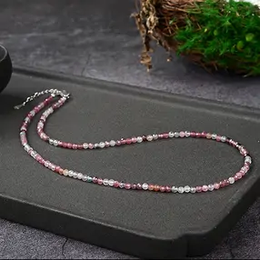 Kette Turmalin, Kugeln (3mm), facettiert, rhodiniert | Marco Schreier