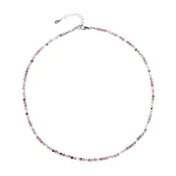 0615612213 Kette Turmalin Kugeln (3mm), facettiert rhodiniert, Verlängerungskettchen | Marco Schreier