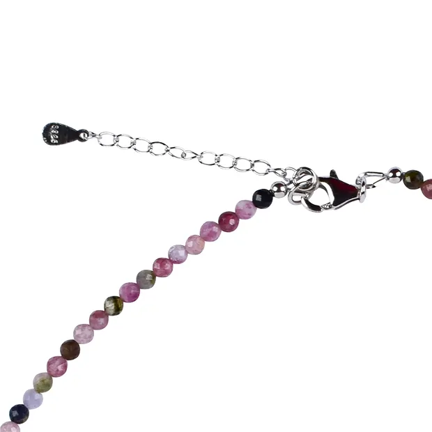 Collana Tormalina (colorata), perline (3,5 mm) sfaccettate, rodiate | Marco Schreier