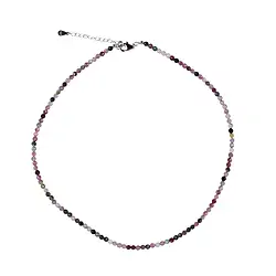 0615614990 Kette Turmalin (bunt) Kugel (3,5mm) facettiert, rhodiniert, Verlängerungskettchen | Marco Schreier