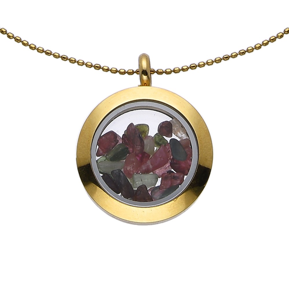 Anhänger Turmalin (bunt), 3,0cm, Edelstahl, mit Kette | Marco Schreier