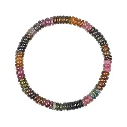 0615650076 Armband, Turmalin (bunt), 06mm Button | Edelsteine, Heilsteine & Schmuck-Handel