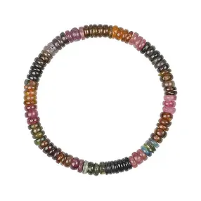 Bracelet, Tourmaline (multicolour), 06mm Button | gems, healing stones & jewelry