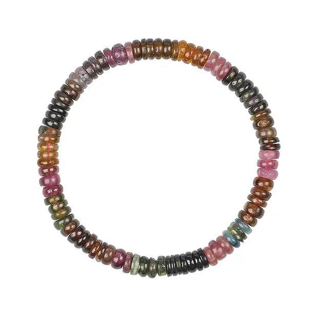 Bracelet, Tourmaline (multicolour), 06mm Button | gems, healing stones & jewelry
