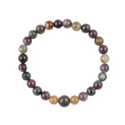 0615650207 Bracciale, Tormalina (colorata), osso di dinosauro, 14 cm (per bambini) | Marco Schreier