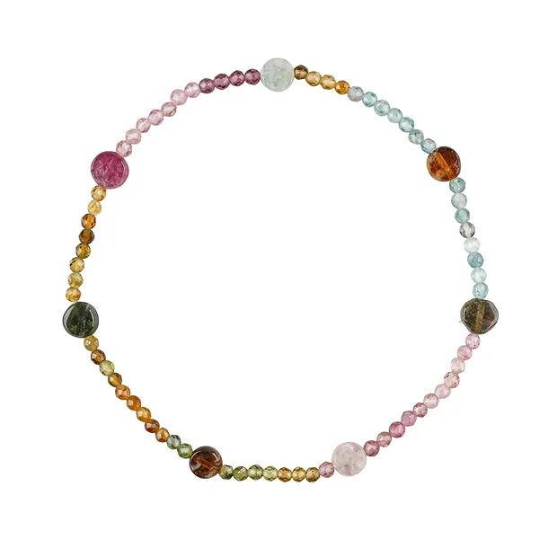 Pulsera de turmalina (bolas, monedas), 2 mm, facetada | Marco Schreier