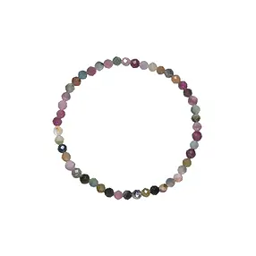 Pulsera, Turmalina (coloreada), cuentas de 03mm, facetada, 14cm (corta) | Marco Schreier