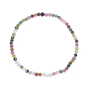 Pulsera, Turmalina (coloreada), cuentas de 03mm, facetadas, 19cm | Marco Schreier