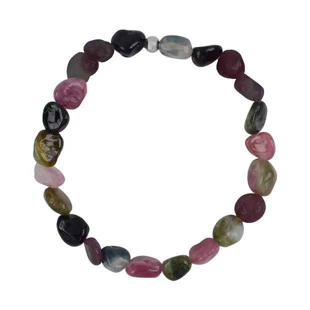 Bracelet, Tourmaline (multicolour), 06-08mm nuggets | Marco Schreier
