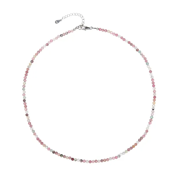 Armband Turmalin (bunt), Kugeln (3mm), facettiert, rhodiniert | Marco Schreier