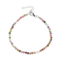 0615664213 Bracelet Bracelets en perles rondes (3mm), facettes rhodiées, Chaîne d'extension | Marco Schreier