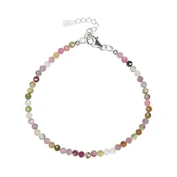 0615664213 Bracelet Bracelets en perles rondes (3mm), facettes rhodiées, Chaîne d'extension | Marco Schreier