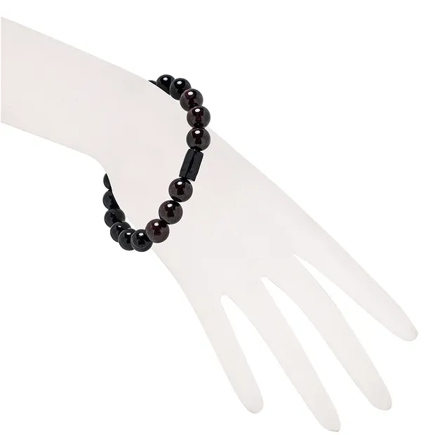 Armband, Schörl (stab.), Granat, 10mm Kugeln | Edelsteine, Heilsteine & Schmuck