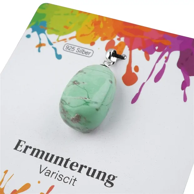 Colgante Variscita, Piedra rodada pequeña, rodiado | Marco Schreier