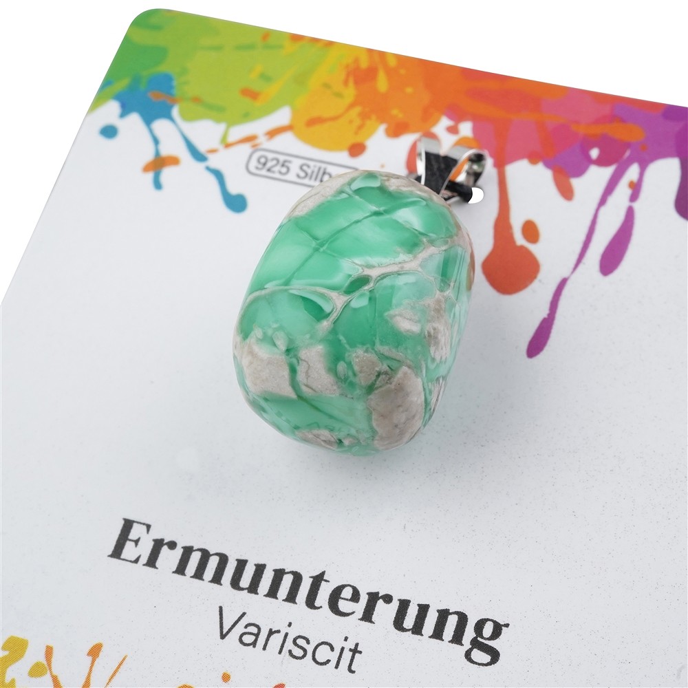 Anhänger Variscit, Trommelstein groß, rhodiniert | Marco Schreier