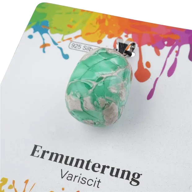 Anhänger Variscit, Trommelstein groß, rhodiniert | Marco Schreier