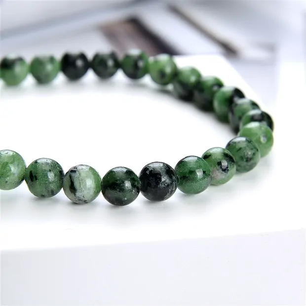 Bracelet, Zoïsite, 06mm perles rondes | Marco Schreier