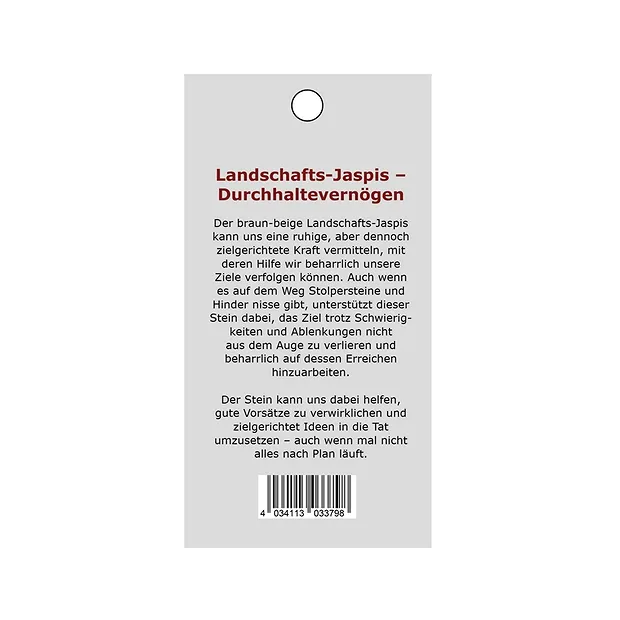 Kraftstein-Anhänger Landschafts-Jaspis (Durchhaltevermögen) | Marco Schreier