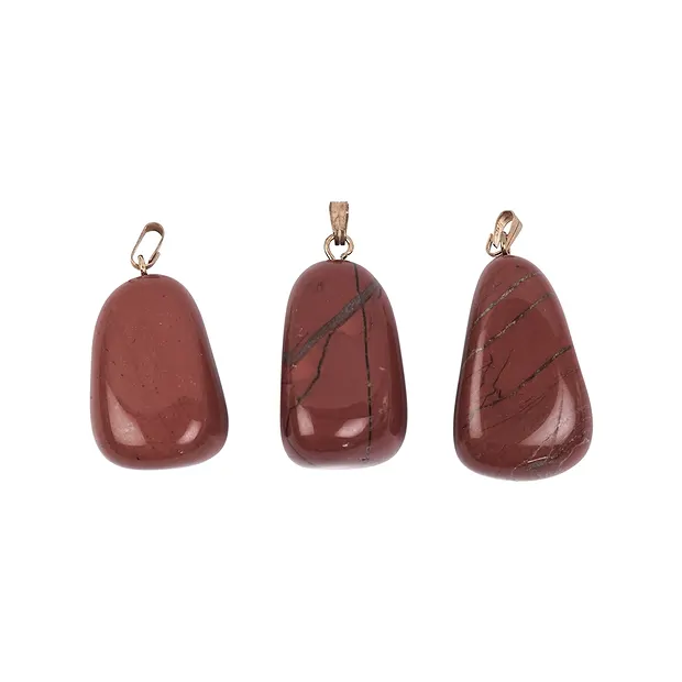 Stiftanhänger Trommelstein Jaspis (6 St./VE) | Edelsteine, Heilsteine & Schmuck