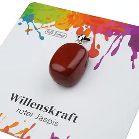 Jasper (red) pendant, small Tumbled Stone, rhodiniert  | Marco Schreier