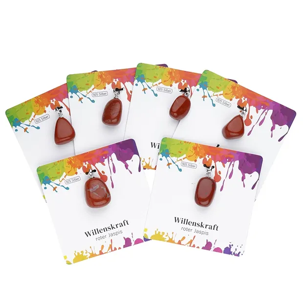 Jasper (red) pendant, small Tumbled Stone, rhodiniert | Marco Schreier