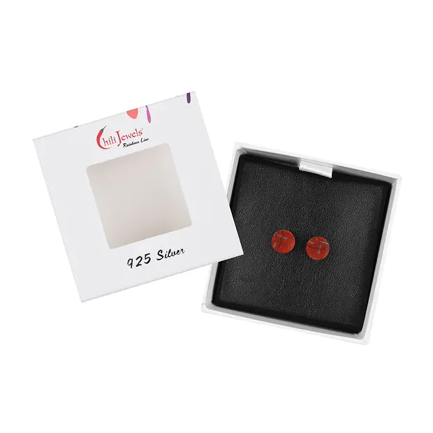Pendientes de jaspe (rojo), bola, 6mm, rodinados | Marco Schreier