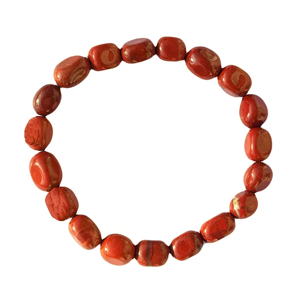 Pulsera, jaspe (rojo), pepitas de 10 - 12mm | Marco Schreier