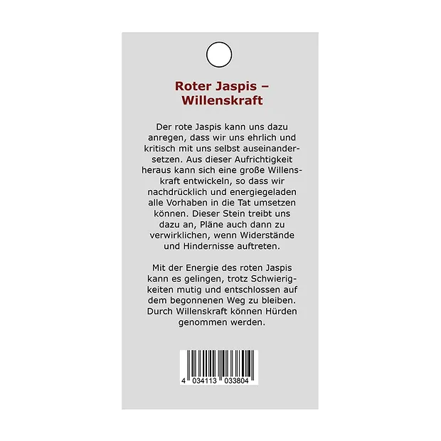 Kraftstein-Anhänger roter Jaspis (Willenskraft) | Marco Schreier