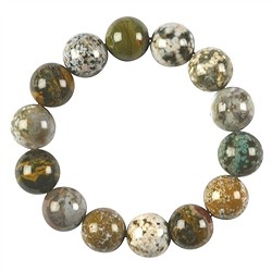 0616950016 Bracelet, Jaspe océan, boules de 15-17mm | Marco Schreier