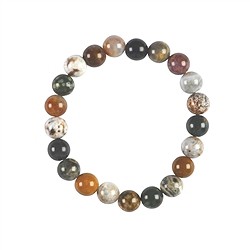 0616950024 Bracelet, Jaspe océan, 08-09mm perles rondes | Marco Schreier