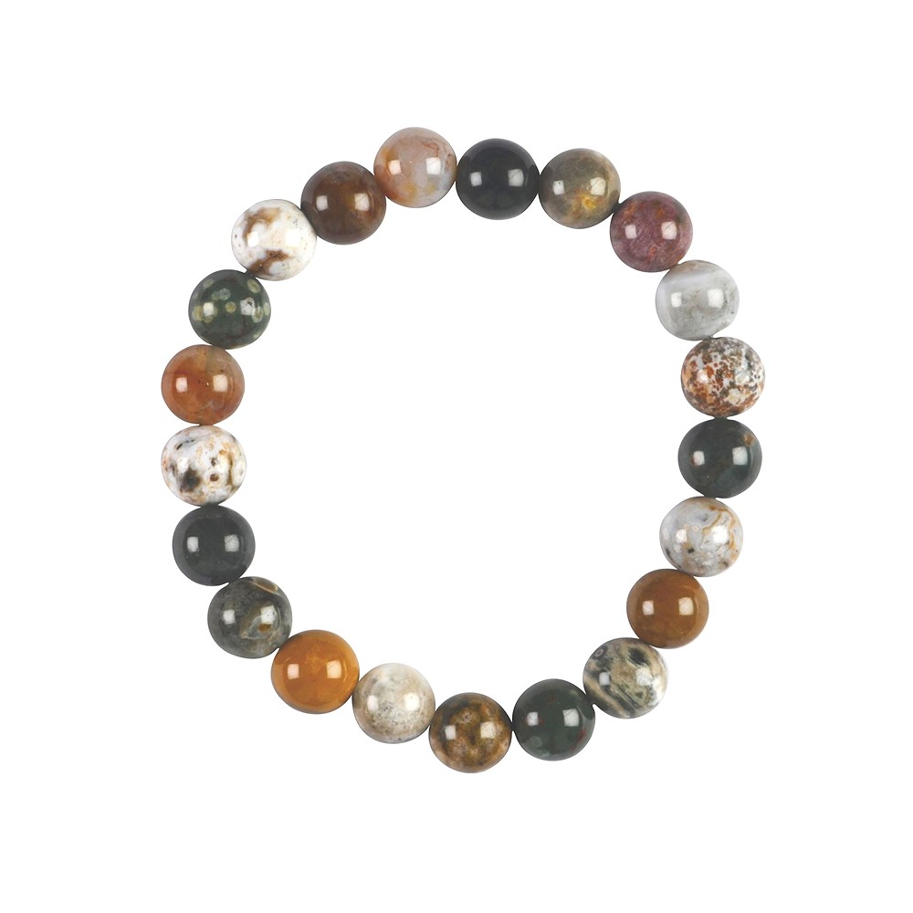 Bracelet, Jaspe océan, 08-09mm perles rondes | Marco Schreier